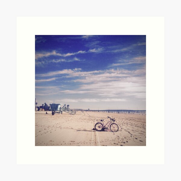 Fahrrad am Strand von Venice Beach, Kalifornien Kunstdruck