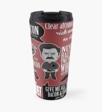 Ron Swanson Montage Travel Mug
