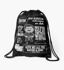 Ron Swanson Montage Drawstring Bag