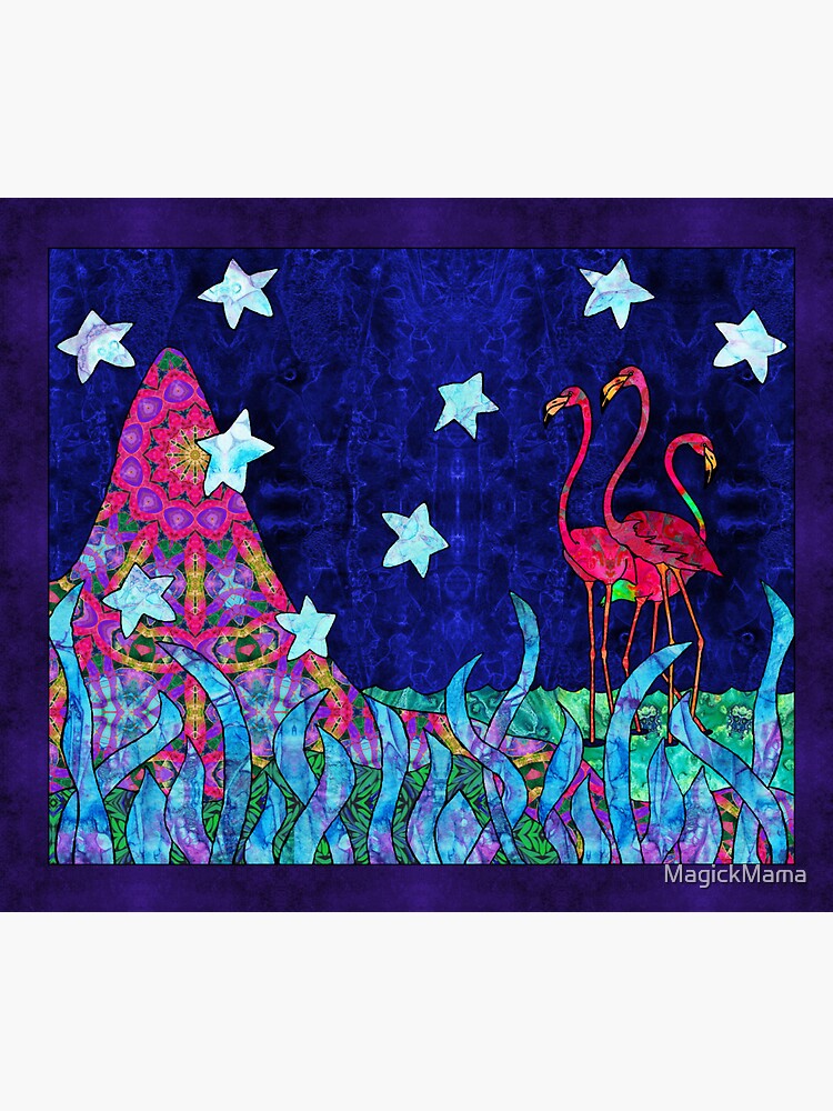 Thumbnail 3 of 3, Sticker, Pink Flamingo Blues designed and sold by MagickMama.