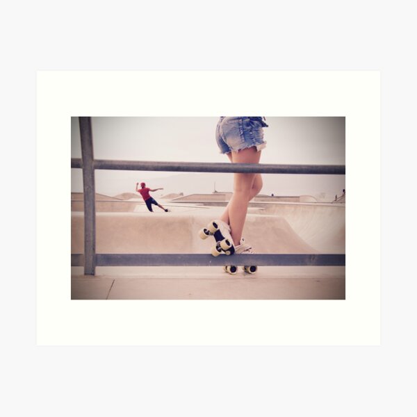 Rollerskate Girl in Venice Beach, California Kunstdruck