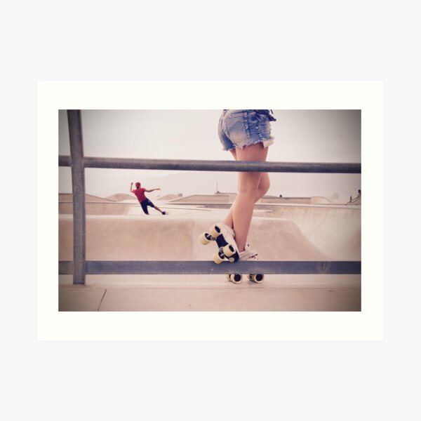 Rollerskate Girl in Venice Beach, California Kunstdruck