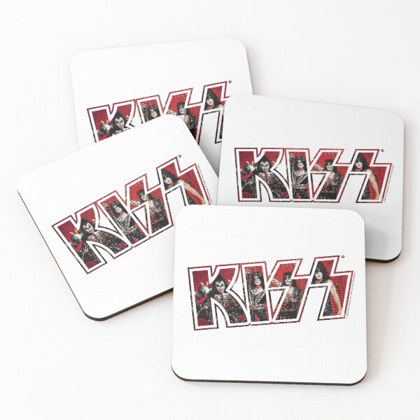 Kiss The Band Photoshoot Band Poster Logo Coasters (Set of 4)