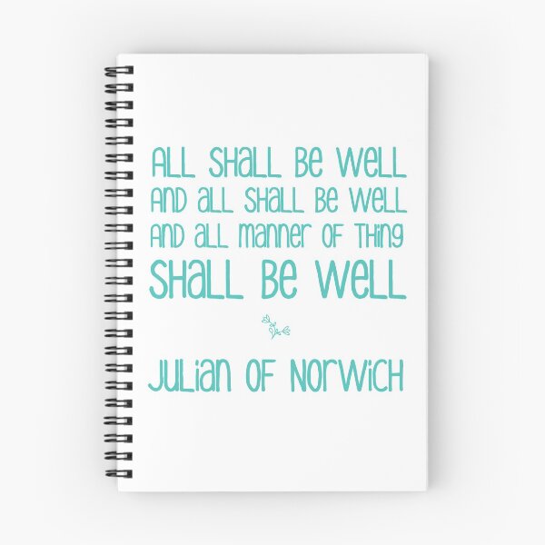 Item preview, All Shall Be Well - Inspirational Motivational Julian of Norwich Quote in Turquoise designed and sold by kierkegaard.