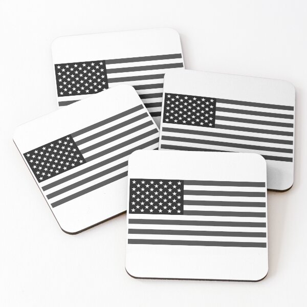 Item preview, United States of America flag. Structure of the flag in realistic authentic dimensions and black, dark gray and white colors. designed and sold by Marcin Adrian.
