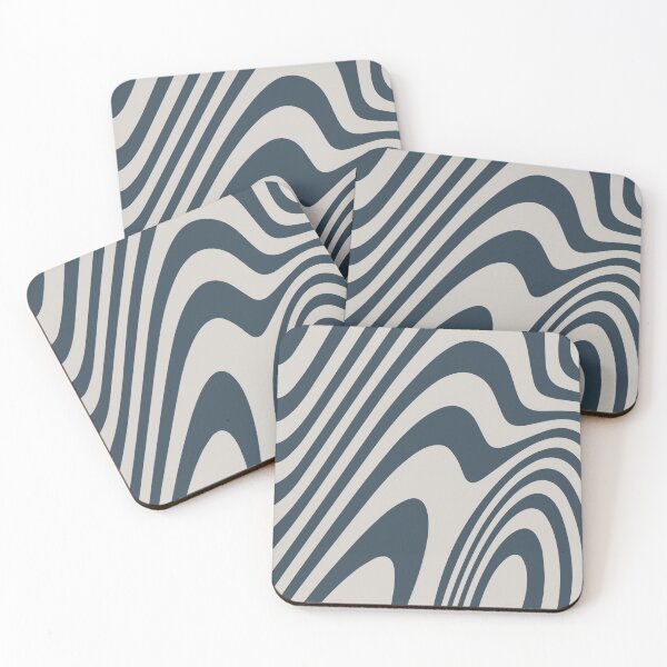 Item preview, Blue Grey Zebra Grooves Abstract Pattern Art designed and sold by patternsoup.