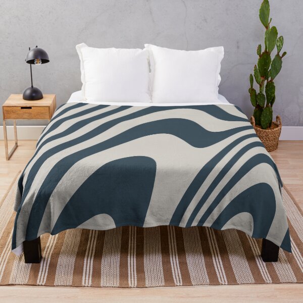 Item preview, Blue Grey Zebra Grooves Abstract Pattern Art designed and sold by patternsoup.