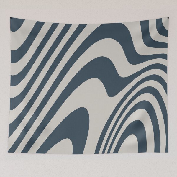 Item preview, Blue Grey Zebra Grooves Abstract Pattern Art designed and sold by patternsoup.