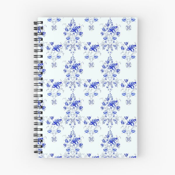 Item preview, Flowers - cascade - blue on white 3 designed and sold by WzoryOzdobne.