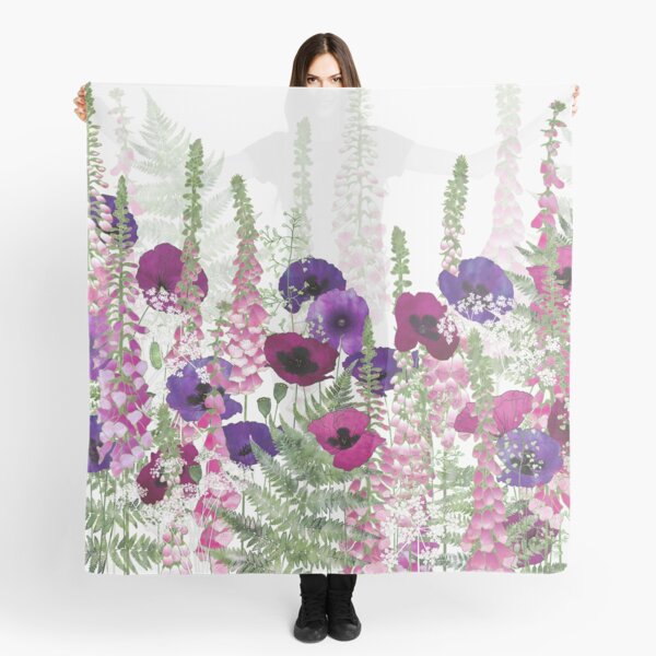 Item preview, Purple Poppies, Pink Foxgloves & Ferns designed and sold by Fiona Calder Designs.