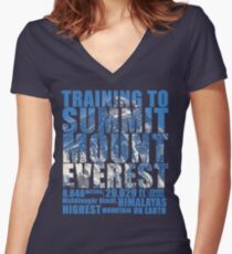 Training to Summit Mount Everest Women's Fitted V-Neck T-Shirt