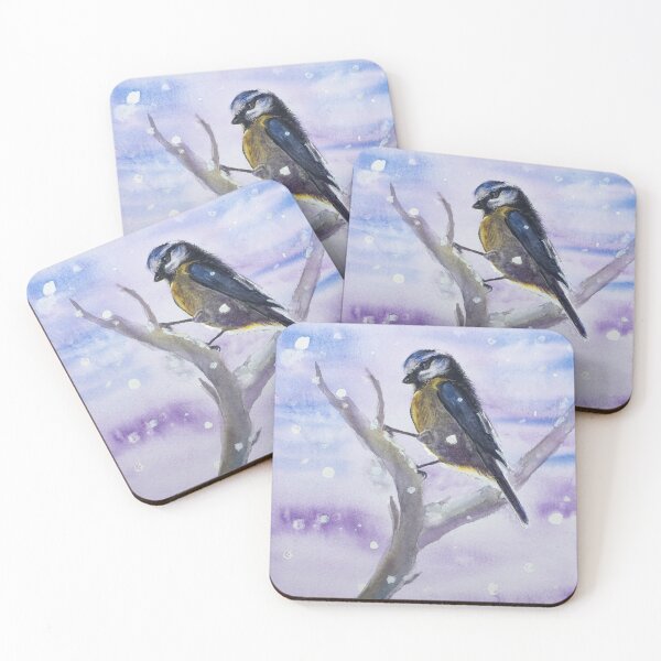 Item preview, Beyond Winter: Watercolour portrait of a blue tit designed and sold by Double Dutch Designs.