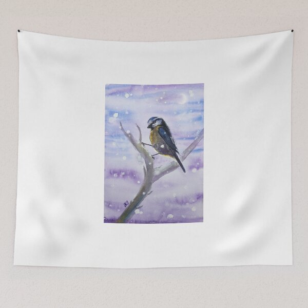 Item preview, Beyond Winter: Watercolour portrait of a blue tit designed and sold by Double Dutch Designs.
