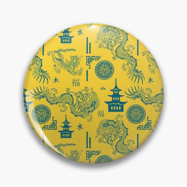 Item preview, Yellow Gold Asian inspired pagodas, temples & dragons Edit designed and sold by RoyalPeople.