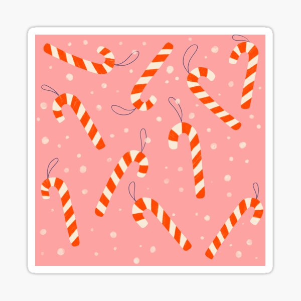 Candy cane pattern, pink and red Sticker