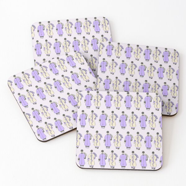 Item preview, Vintage Style Illustration Chinese Men Walking (PURPLE) designed and sold by LansingOLeary.