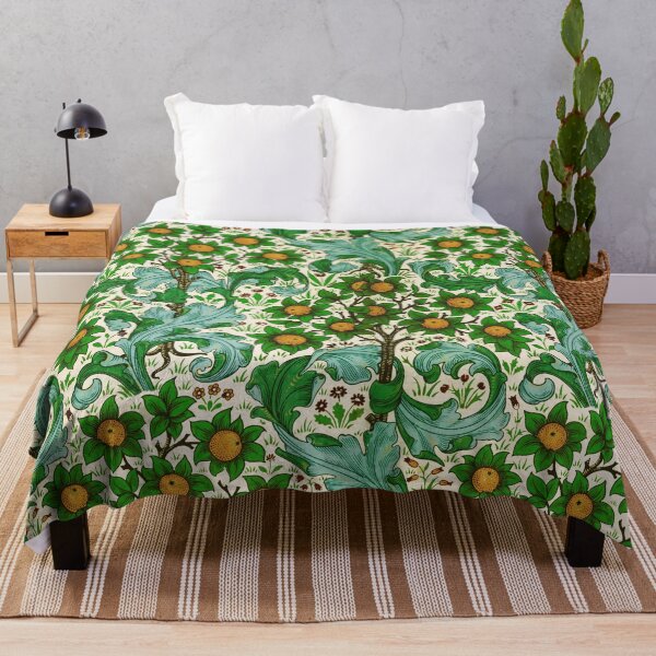 Item preview, ORANGE TREE WITH BLUE GREEN LEAVES ,FLOWERS Floral Art Nouveau Pattern designed and sold by BulganLumini.