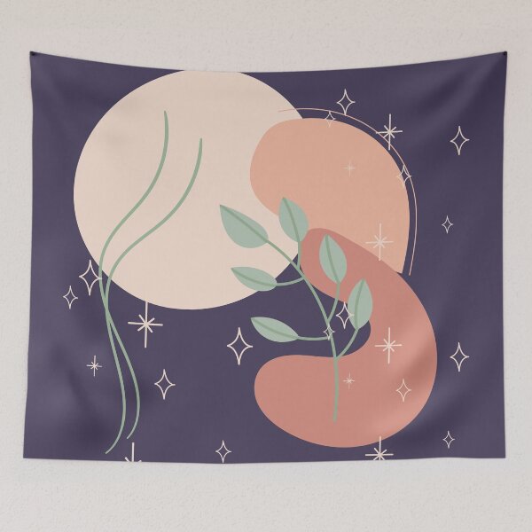 Item preview, Abstract shapes stars and leaves digital design illustration 50 designed and sold by MyBlackDreams.