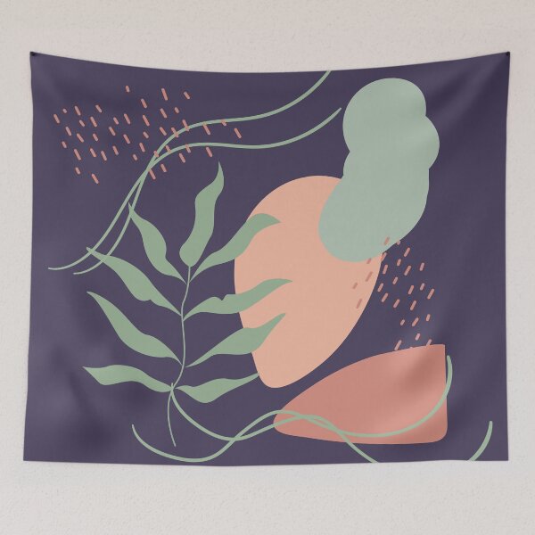 Item preview, Abstract shapes lines and leaves digital design illustration 54 designed and sold by MyBlackDreams.