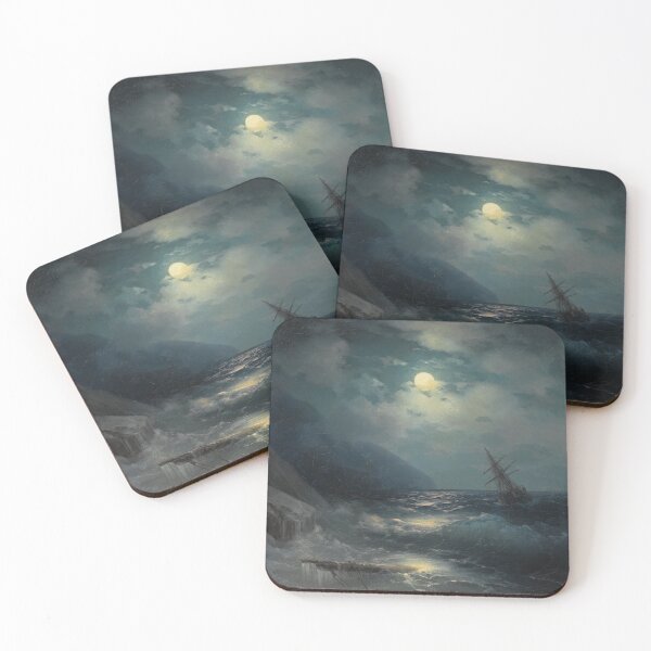 Item preview, Moonlit Landscape with a Ship (1881) - Ivan Aivazovsky designed and sold by SALON DES ARTS.
