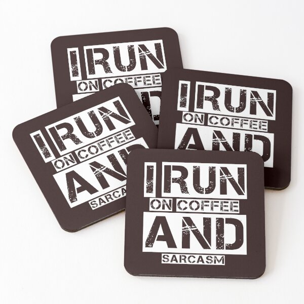 Item preview, i run on coffee and sarcasm funny shirt gift designed and sold by medbouk1.