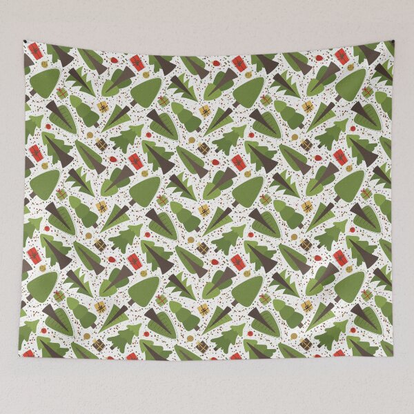 Item preview, Seamless Christmas pattern with Christmas tree and gifts. designed and sold by Yuka-Krable.