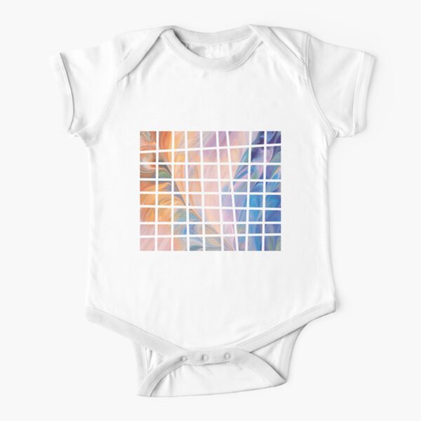 fluid art squares Short Sleeve Baby One-Piece