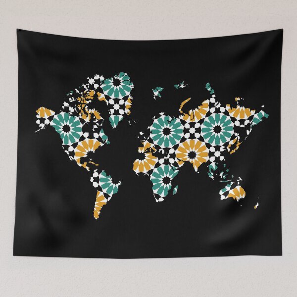 Item preview, Morocco Mosaic World Map  designed and sold by Takklidi Art.