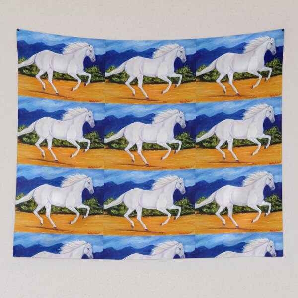Item preview, Equine acrylic painting adalusian horse galloping designed and sold by horseaddicted.