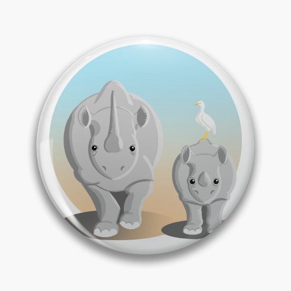 Aperçu de l'œuvre Rhinocéros noir avec bébé créée et vendue par ZolinStudio.