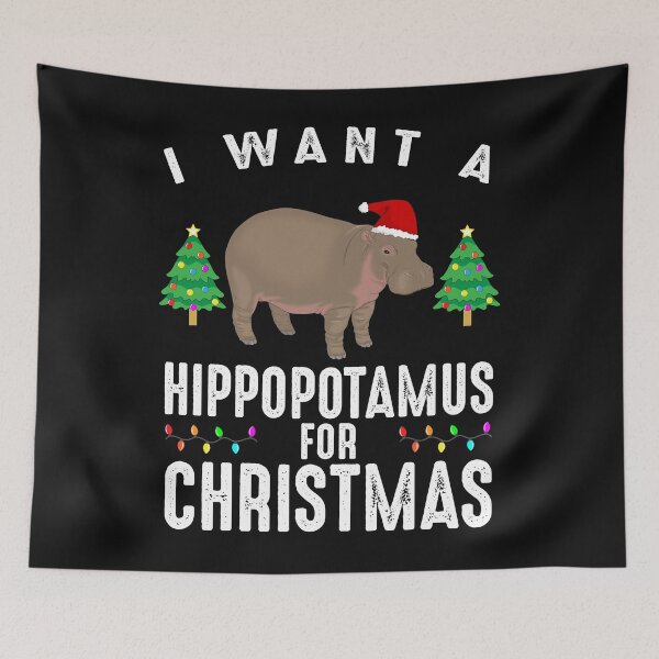 Item preview, I WANT A HIPPOPOTAMUS FOR CHRISTMAS SANTA CLAUS WEARING A HAT FUNNY MATCHING FAMILY PAJAMAS T-SHIRT designed and sold by bigerdan.