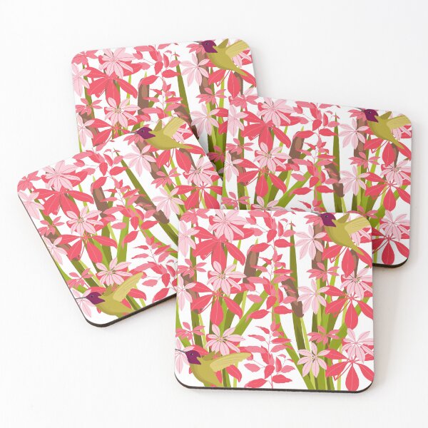 Item preview, Floral design flowers with hummingbirds designed and sold by fairy-taler.