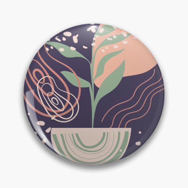 Item preview, Abstract shapes lines dots and plant leaves digital design illustration 57 designed and sold by MyBlackDreams.