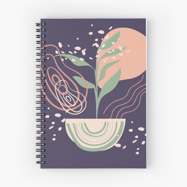 Item preview, Abstract shapes lines dots and plant leaves digital design illustration 57 designed and sold by MyBlackDreams.