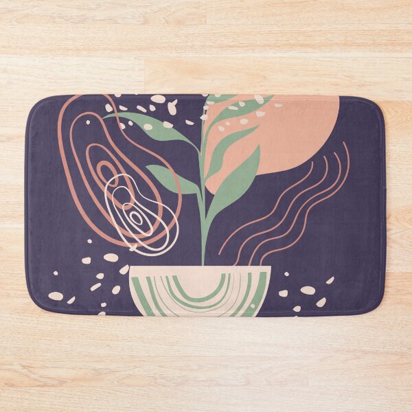 Item preview, Abstract shapes lines dots and plant leaves digital design illustration 57 designed and sold by MyBlackDreams.