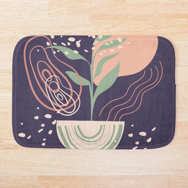 Item preview, Abstract shapes lines dots and plant leaves digital design illustration 57 designed and sold by MyBlackDreams.
