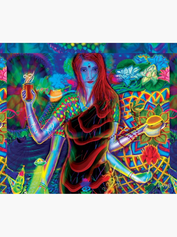 Chai Mama Psychedelic spiritual art Tapestry for Sale by levit8