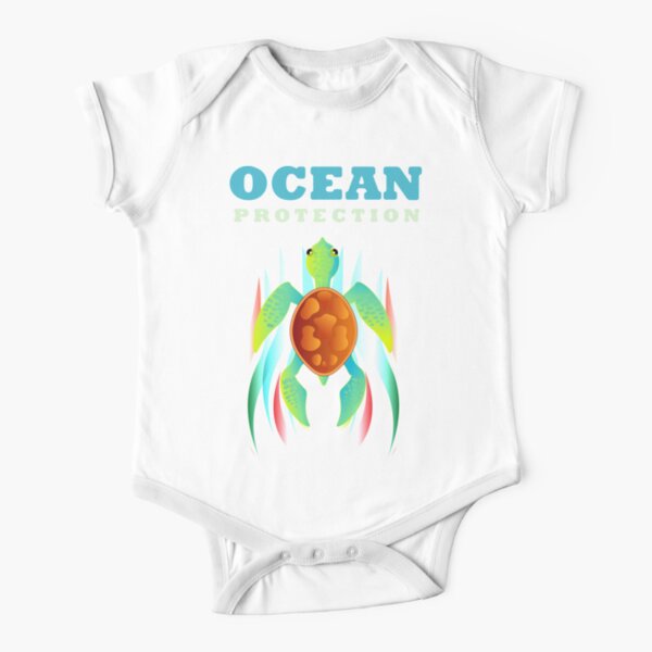 ocean protection turtle protection Short Sleeve Baby One-Piece