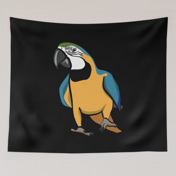 Item preview, Blue and Gold Macaw on Black Background designed and sold by Zurickdesigns.