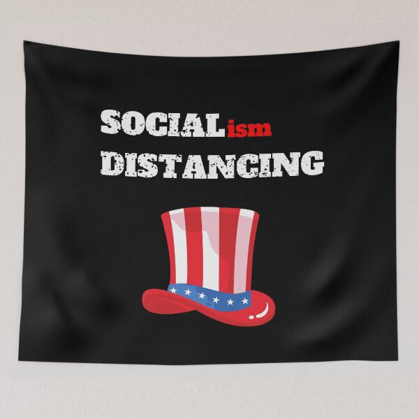 Item preview, SOCIALISM DISTANCING , Anti Socialism , Funny Social Distancing designed and sold by BECOOOL.