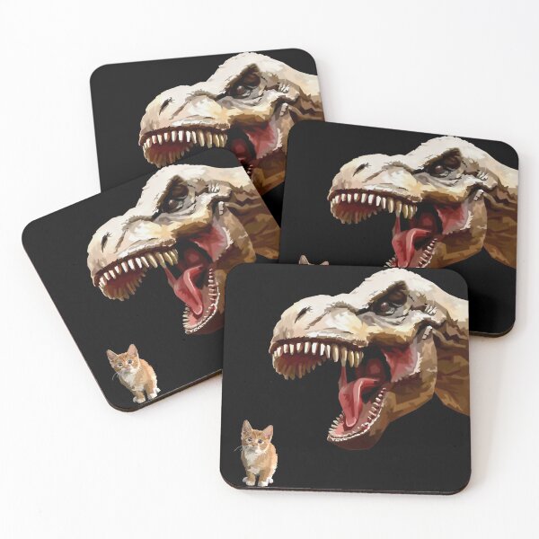 Item preview, Kitty cat meets t-rex - Cool funny designed and sold by OffbeetShirts.