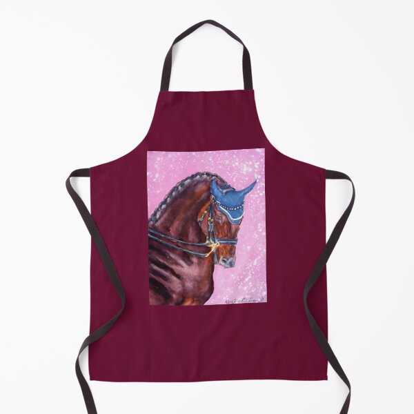 Item preview, Dressage horse portrait painting gouache designed and sold by horseaddicted.