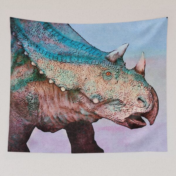 Item preview, Jurassic Dinosaur Chasmosaurus Watercolor Dominion illustration designed and sold by DebiPhillips.