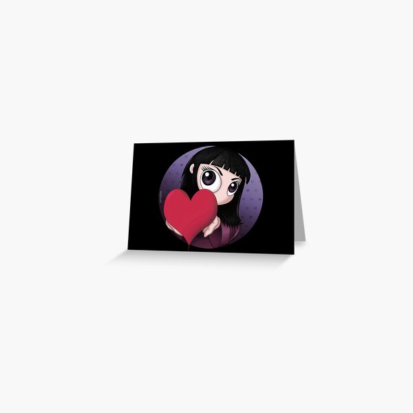 PEEKABOO LOVE HEART VALENTINE'S DAY - GOTH, GOTHIC, CUTE Greeting Card