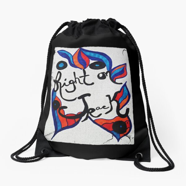 Rachel Doodle Art - Right On Track Drawstring Bag