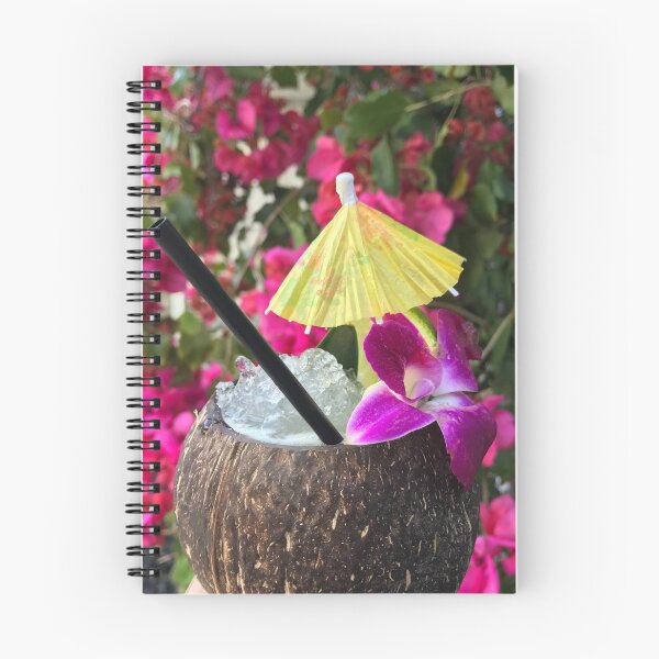Item preview, Tropical Coconut Tiki Cocktail Drink with Orchid & Umbrella designed and sold by chelseapearl.