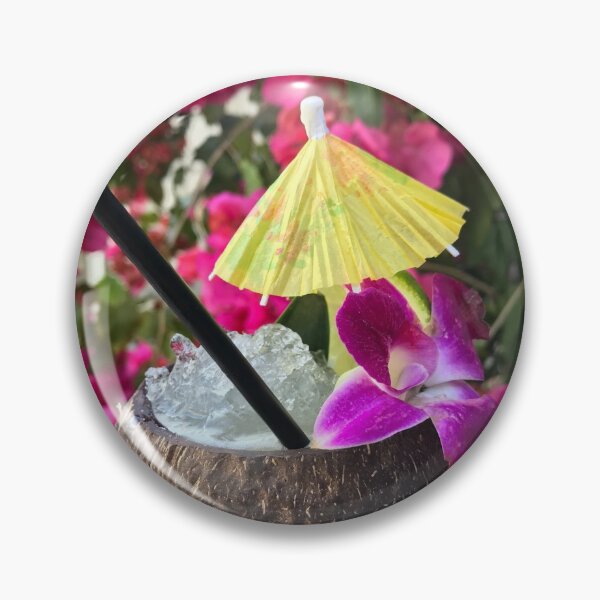 Item preview, Tropical Coconut Tiki Cocktail Drink with Orchid & Umbrella designed and sold by chelseapearl.