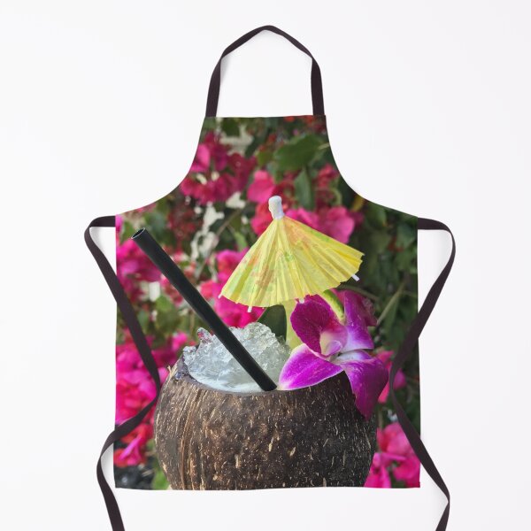 Item preview, Tropical Coconut Tiki Cocktail Drink with Orchid & Umbrella designed and sold by chelseapearl.