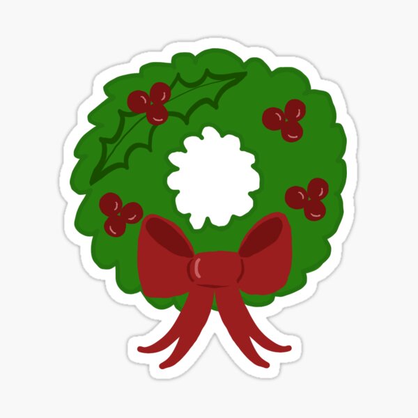 Christmas Wreath (with holly & berries) Sticker