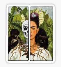Frida Kahlo - Self Portrait (1940) Skeleton Version Sticker